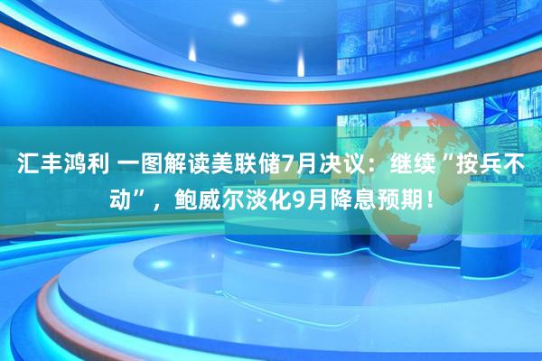 汇丰鸿利 一图解读美联储7月决议：继续“按兵不动”，鲍威尔淡化9月降息预期！