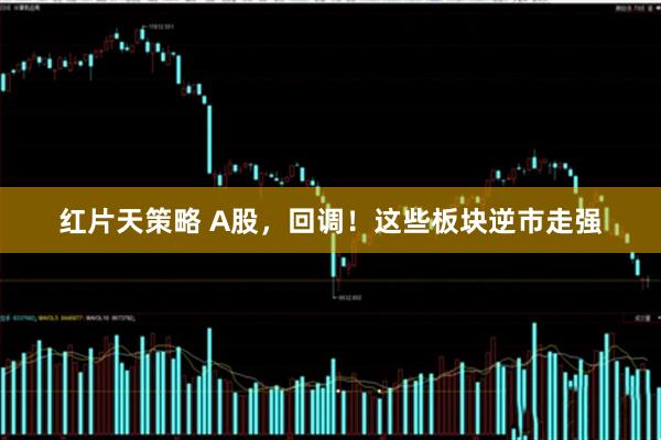 红片天策略 A股，回调！这些板块逆市走强